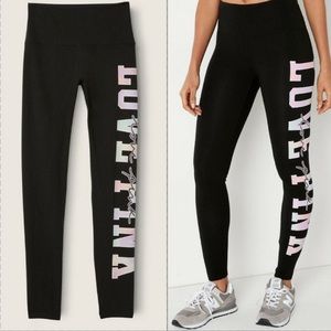 VS VICTORIAS SECRET PINK HIGH WAIST COTTON PANT TIGHT LEGGING SWEATS TIE DYE L